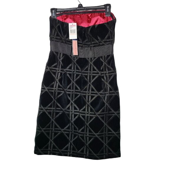 Vineyard Vines Black Carolyn Velvet Strapless Mini Dress 2 NWT Whimsigoth Event - Picture 3 of 13